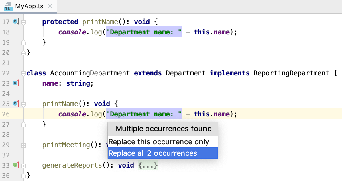 Introduce Constant: multiple occurrences for global constant