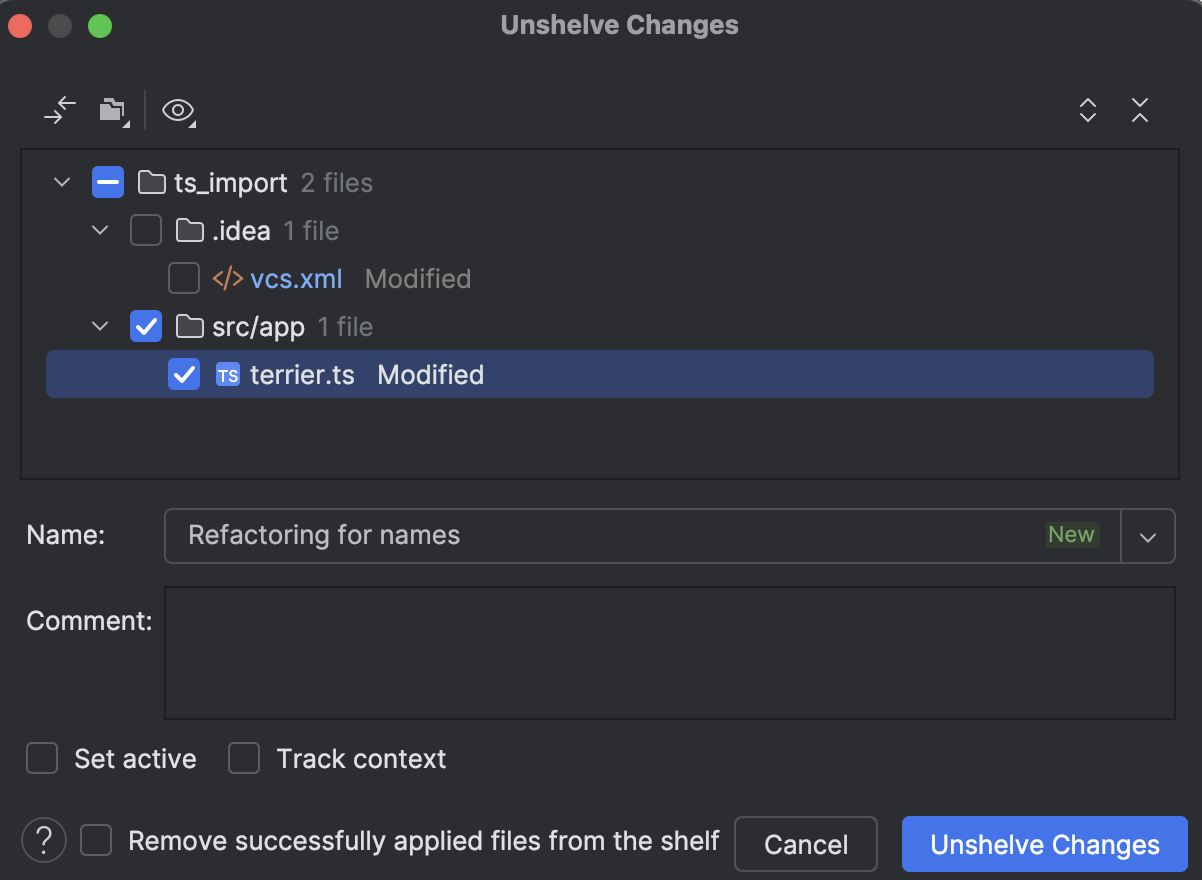 Shelve or stash changes Storm Documentation