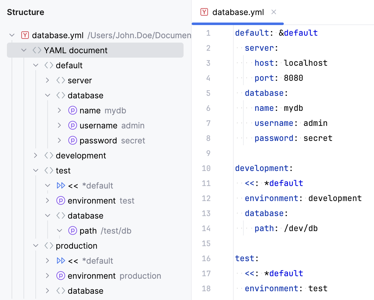 YAML | PyCharm Documentation