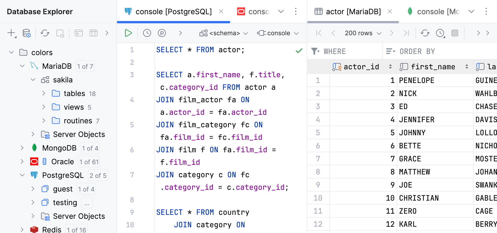 Colors in Database Explorer are disabled