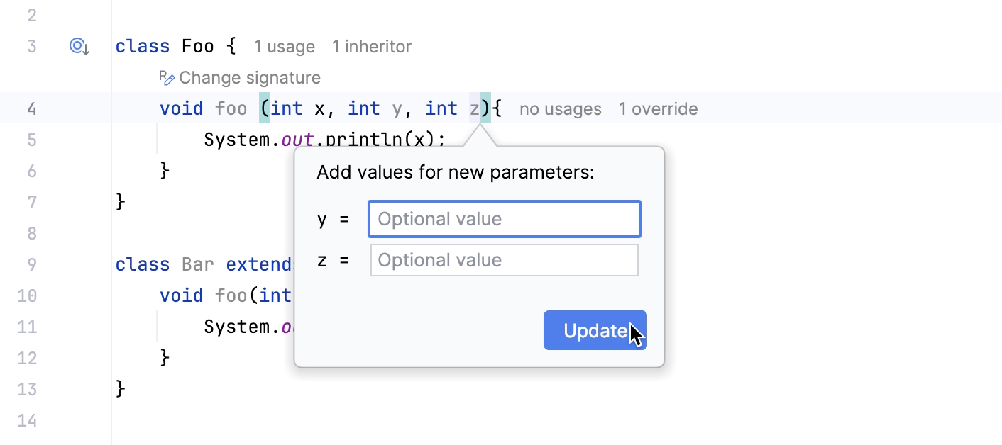 Add default value for a parameter