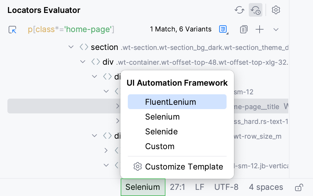 Change the UI Automation framework