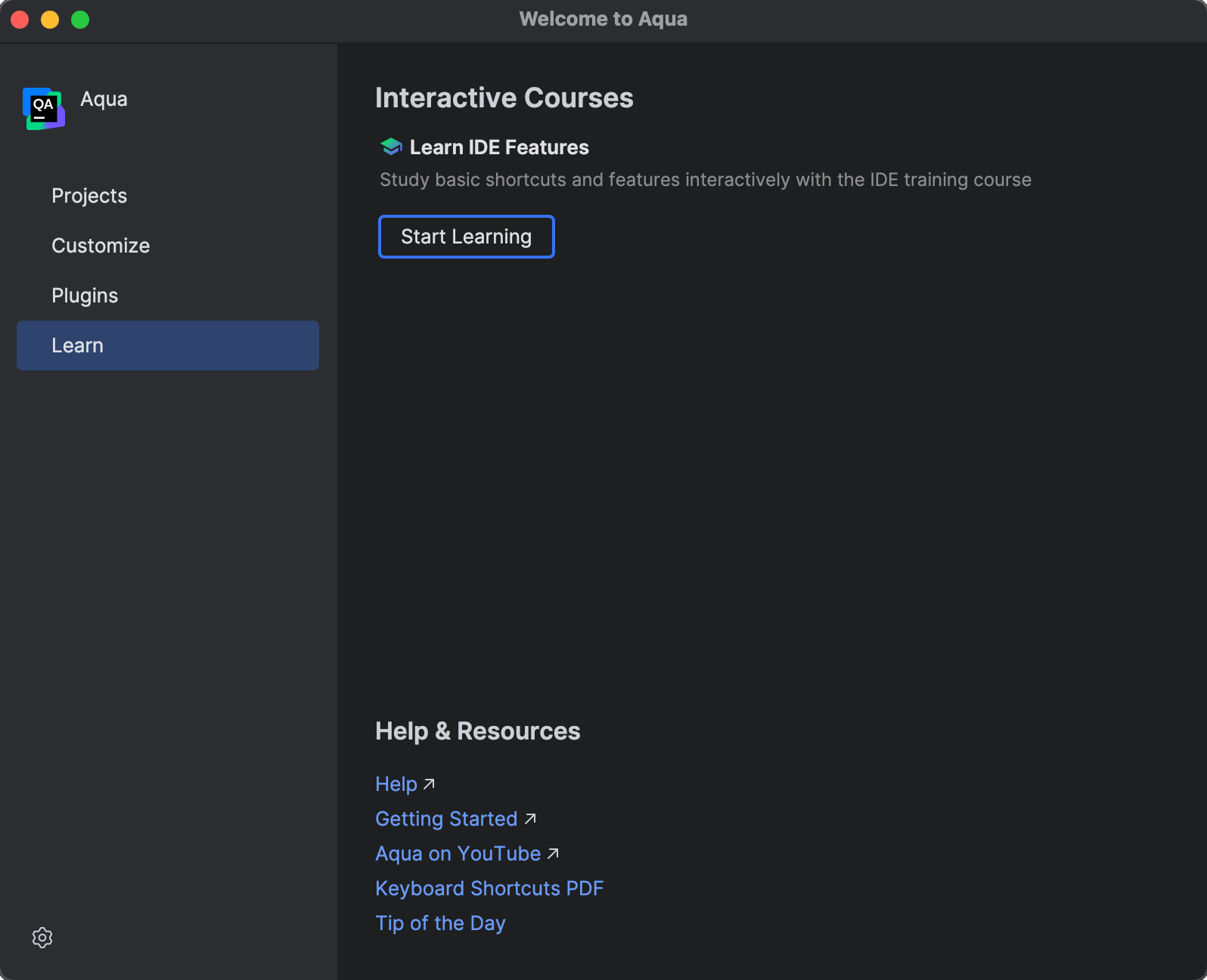 Run Aqua for the first time | Aqua Documentation