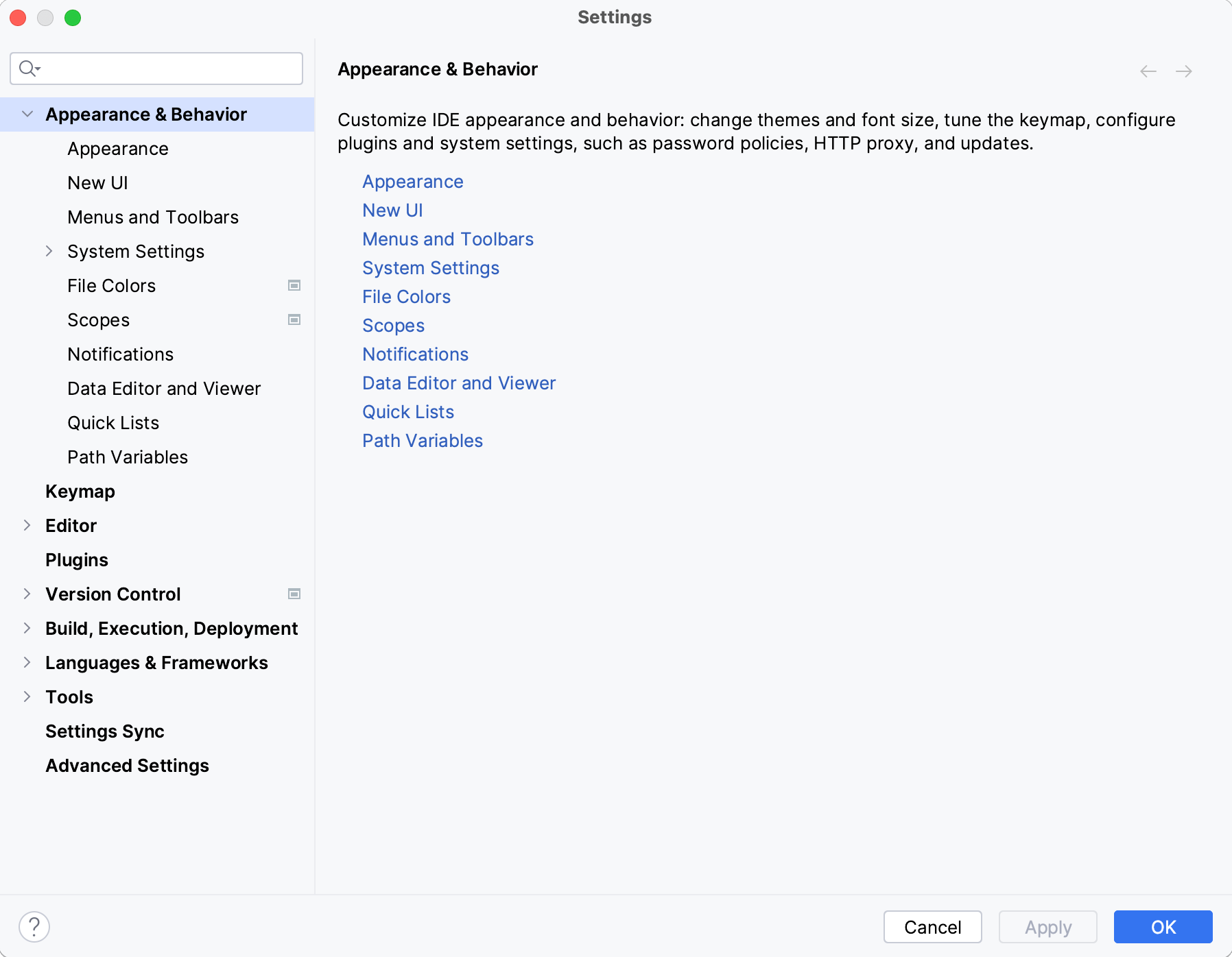 Global Settings marked in the Settings dialog