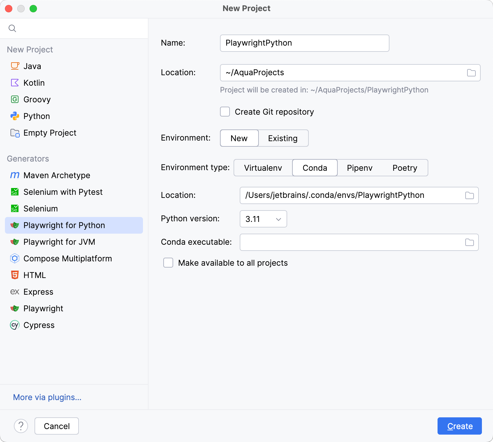 Configure a new Conda environment