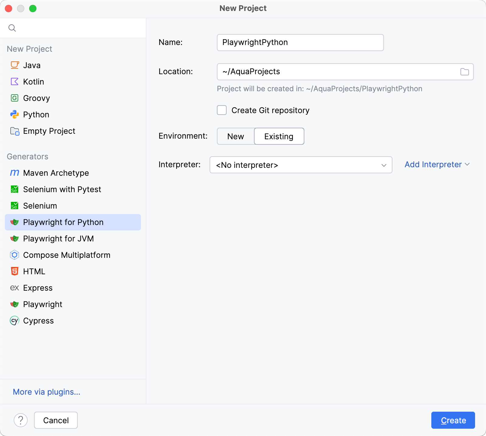 Configure an existing environment