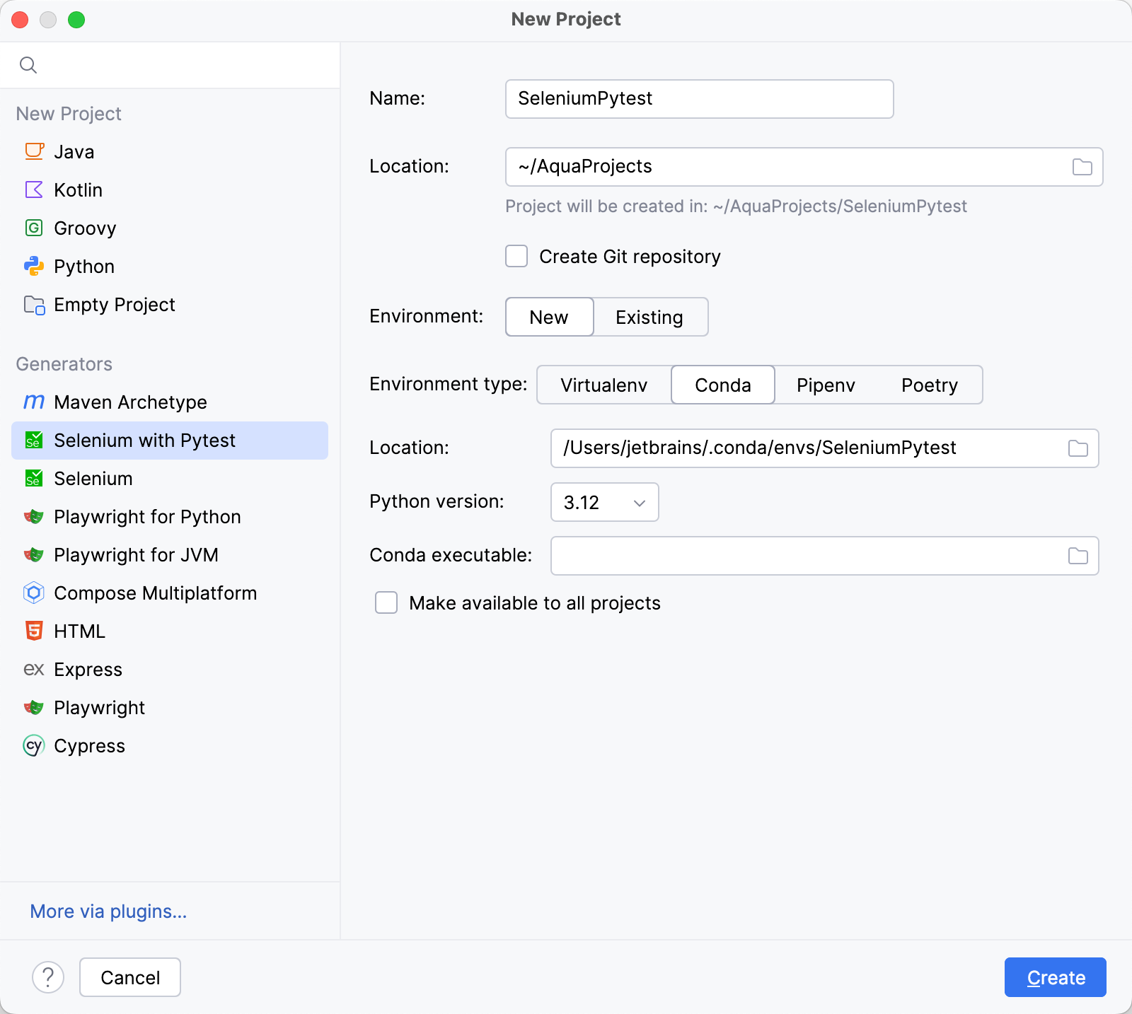 Configure a new Conda environment