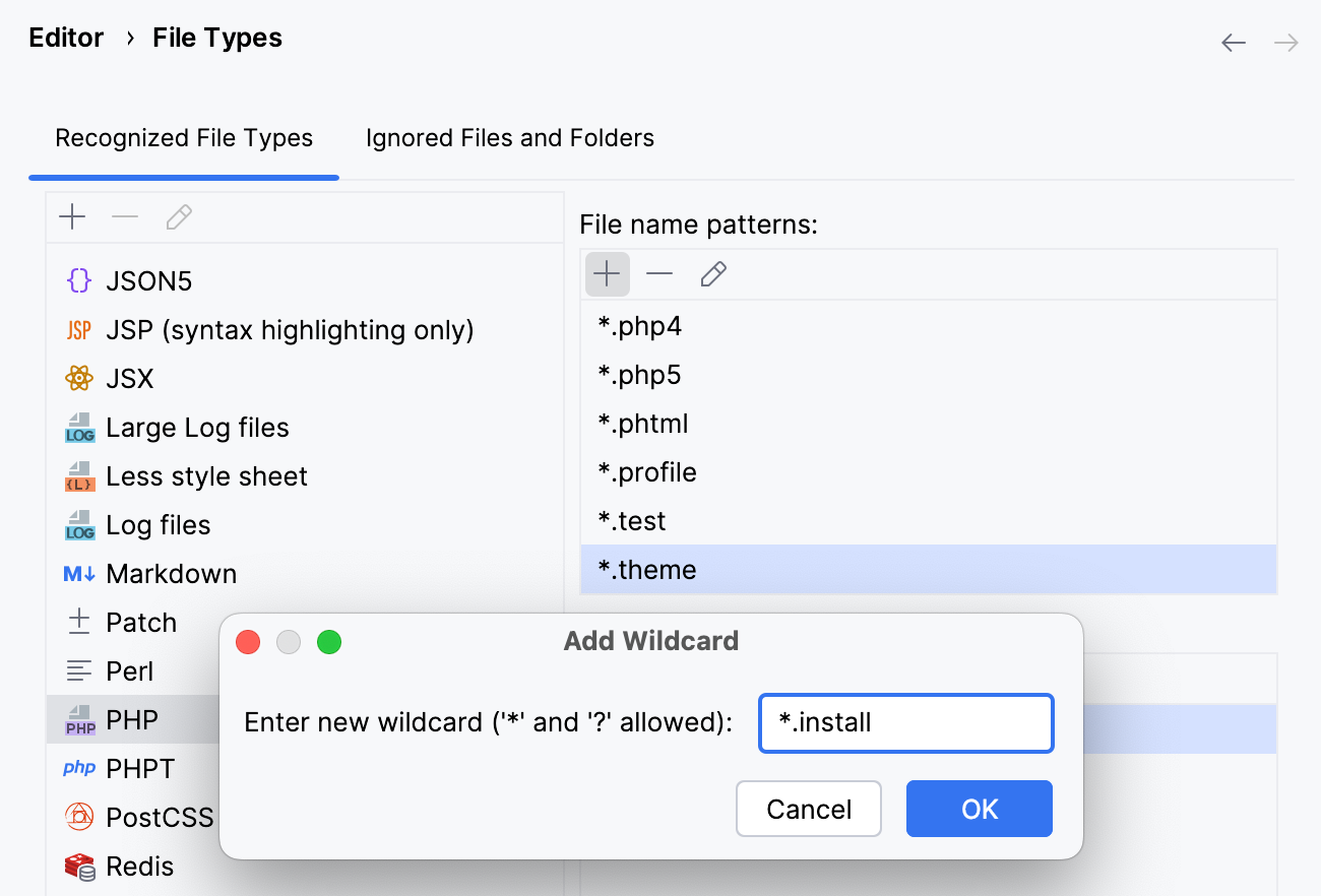 Associate Drupal files with the PHP file type