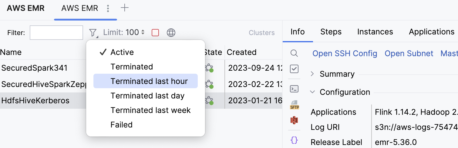 Filter clusters