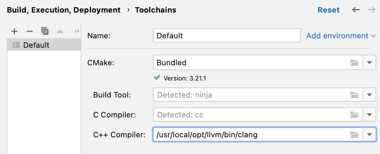 Set the compiler via toolchain