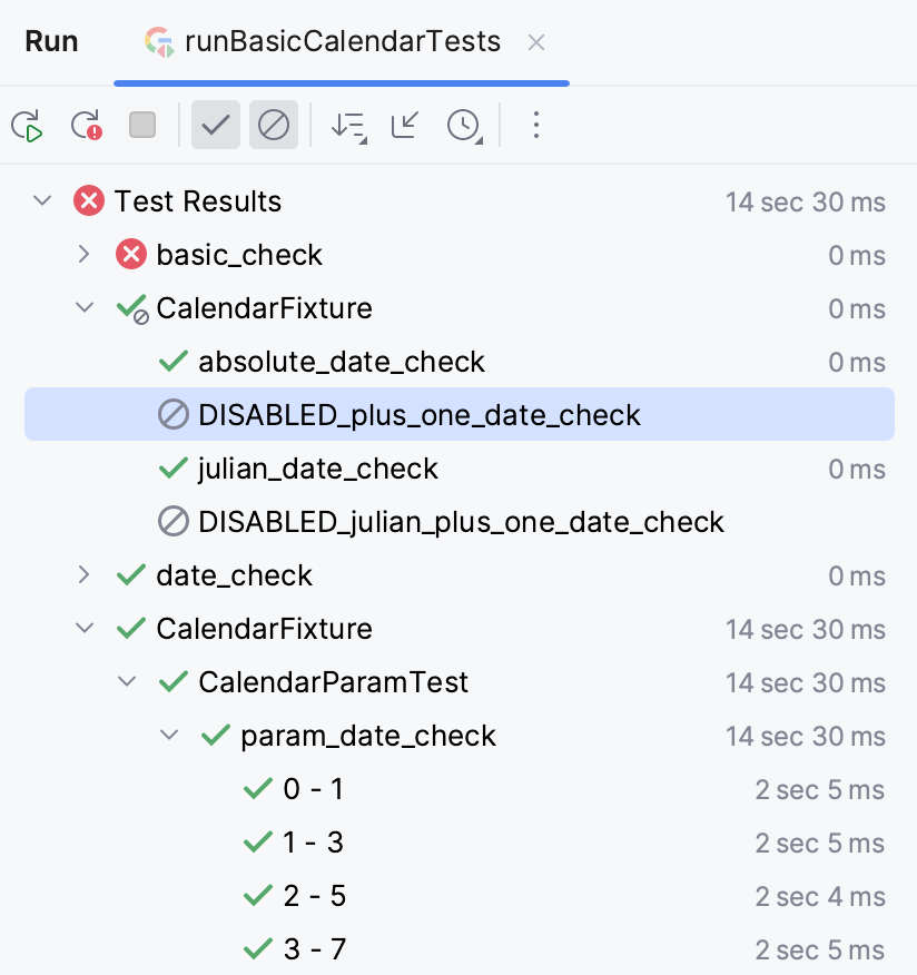 Test runner for Google tests