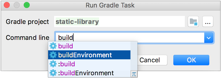 Run Gradle task