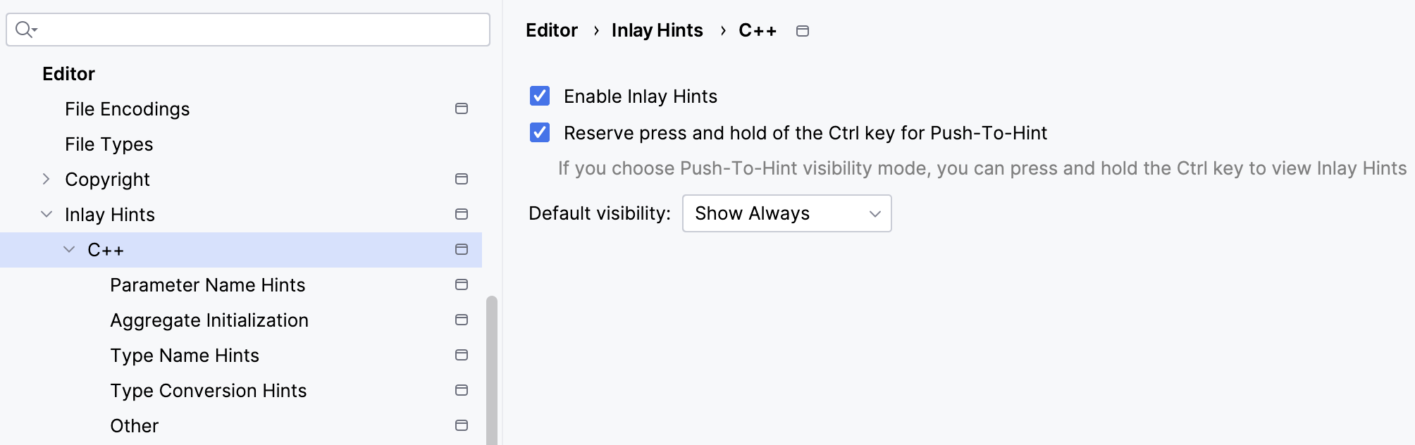 CLion Nova inlay hints