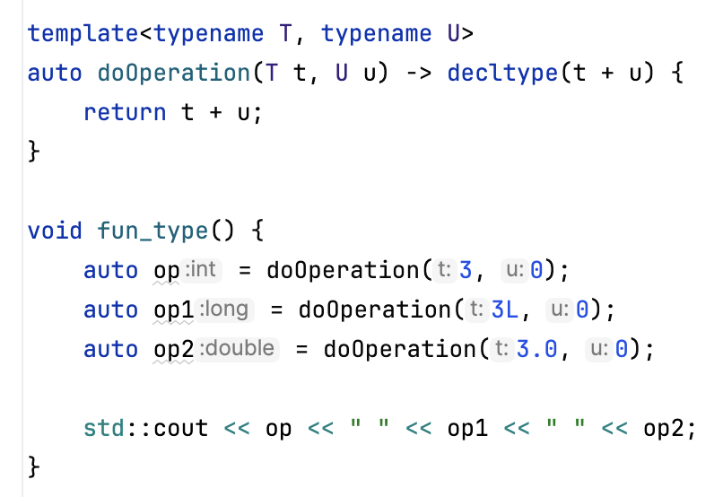 Type name hints for auto variables