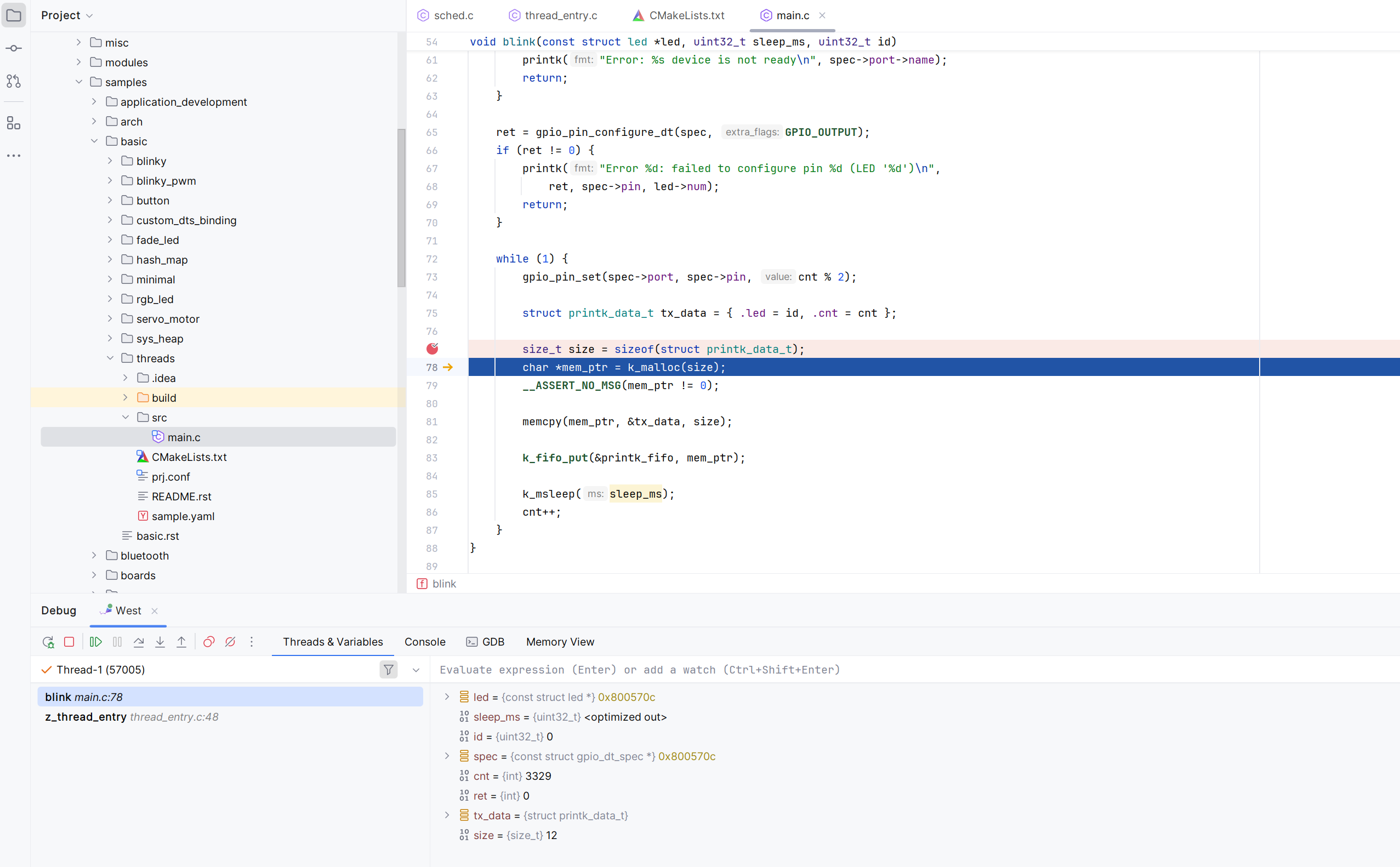 Zephyr West debugging