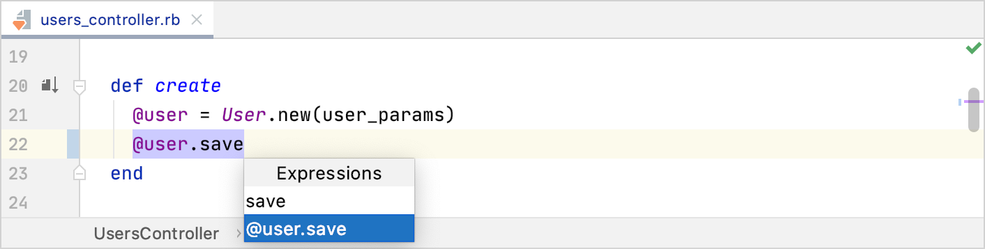 Postfix completion expression