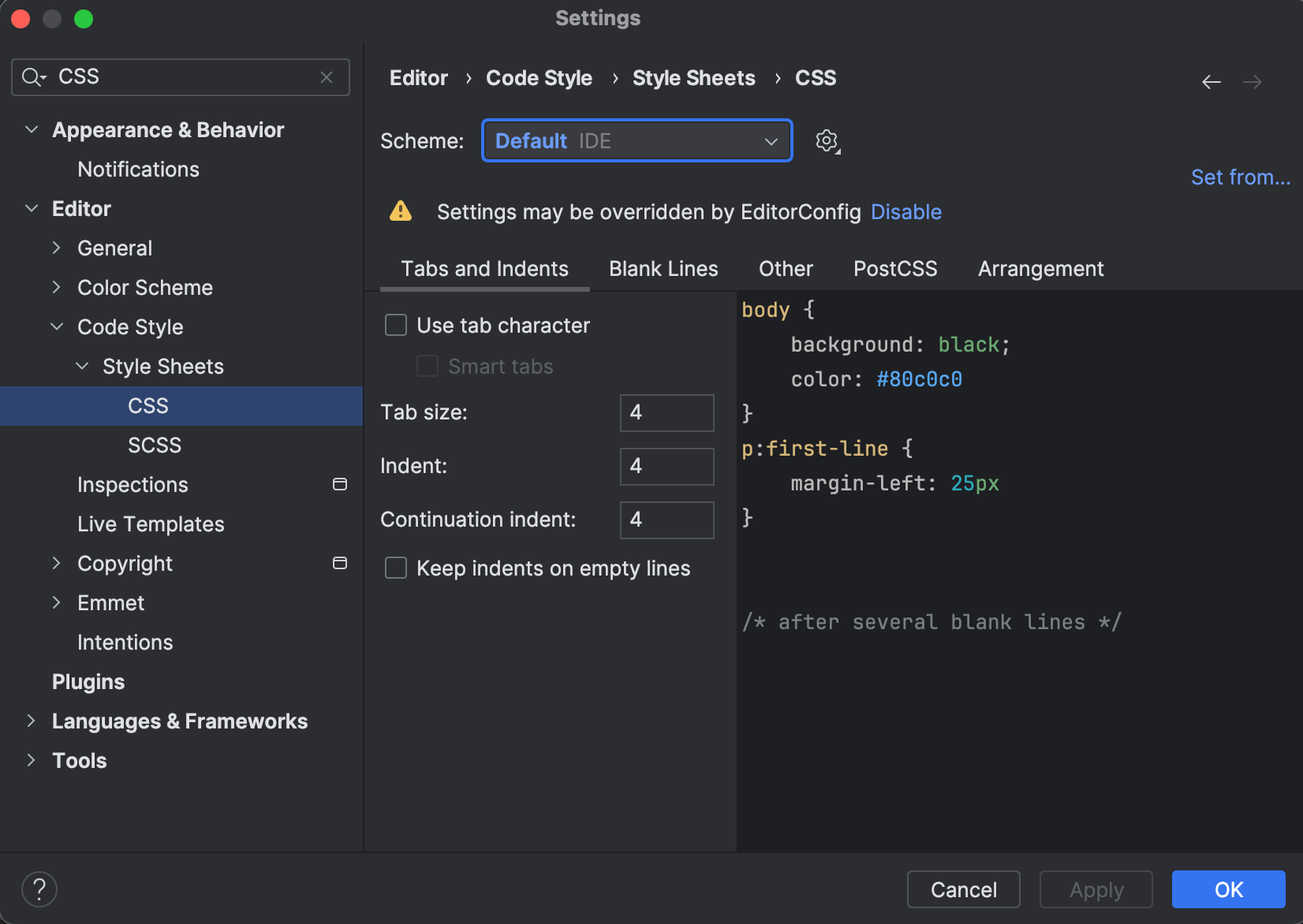 Configuring code style | PyCharm Documentation