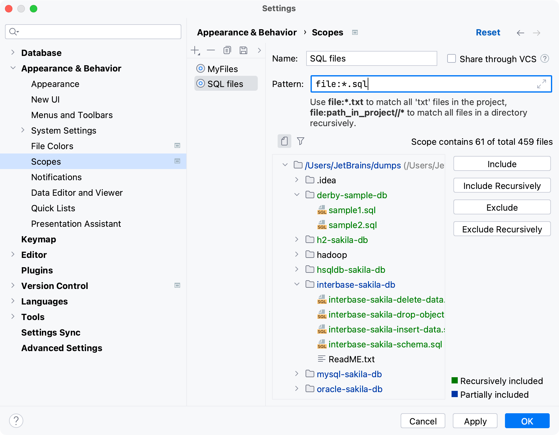 Add scope for a file extension