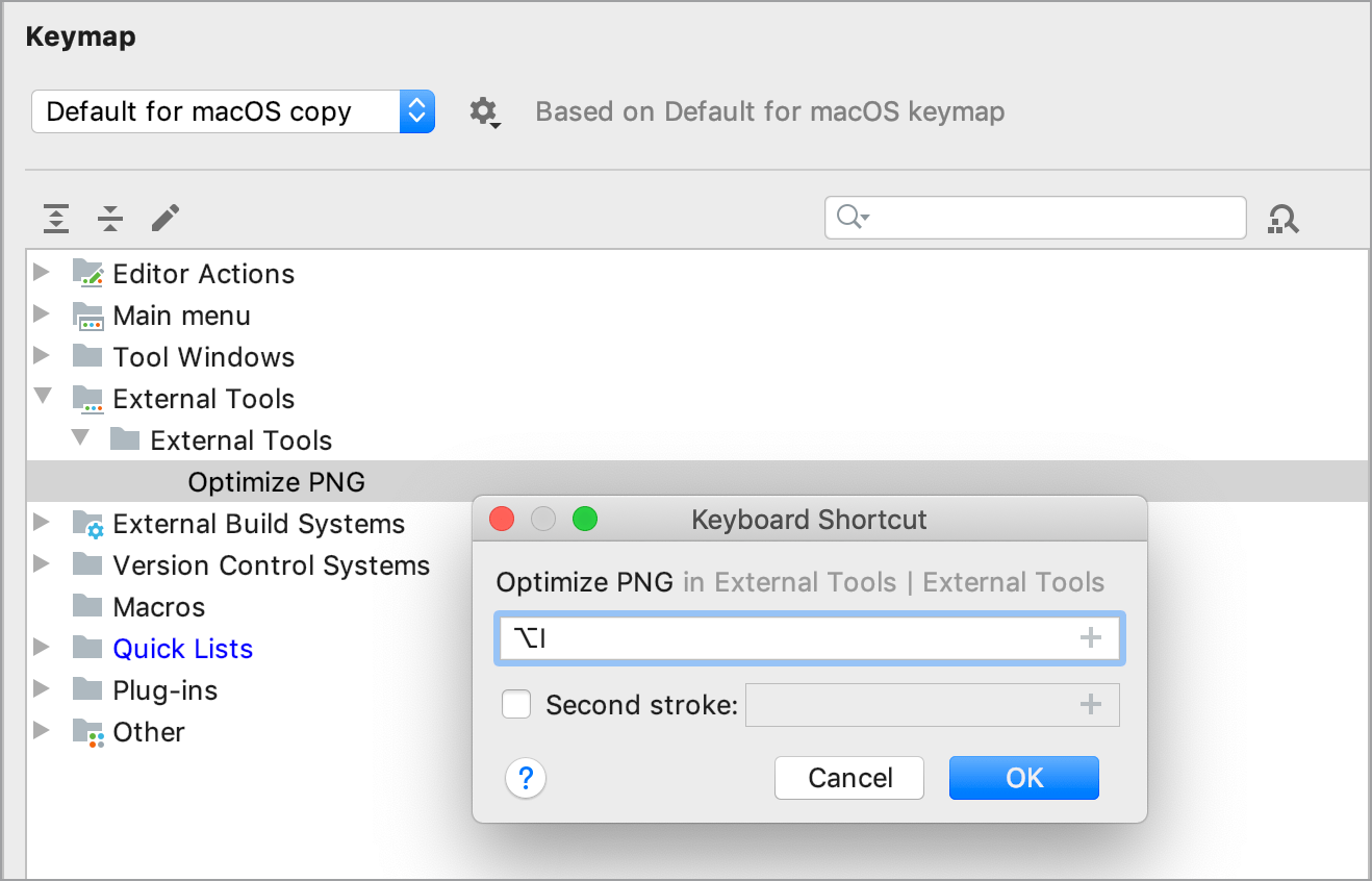 Create a shortcut for an external tool