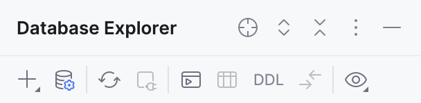 Database Explorer toolbar