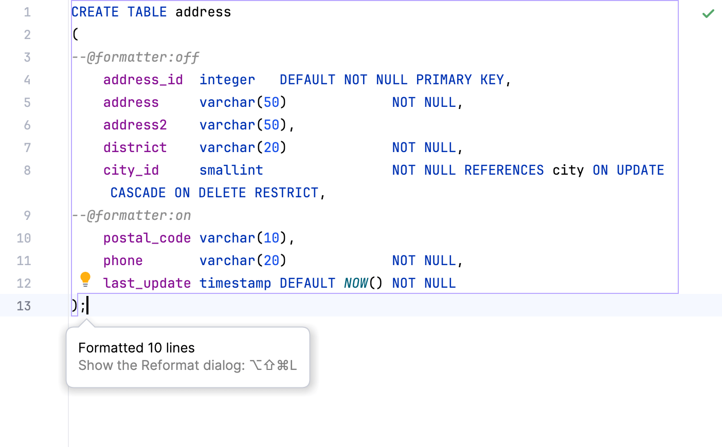 Formatting markers off