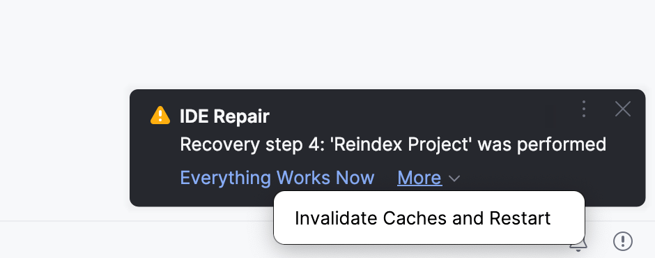 The last step of IDE Repair