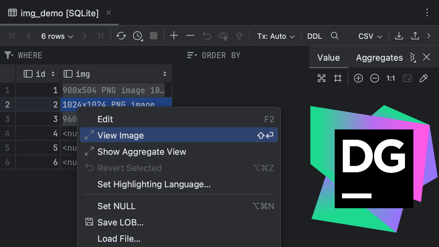 View data | PyCharm Documentation