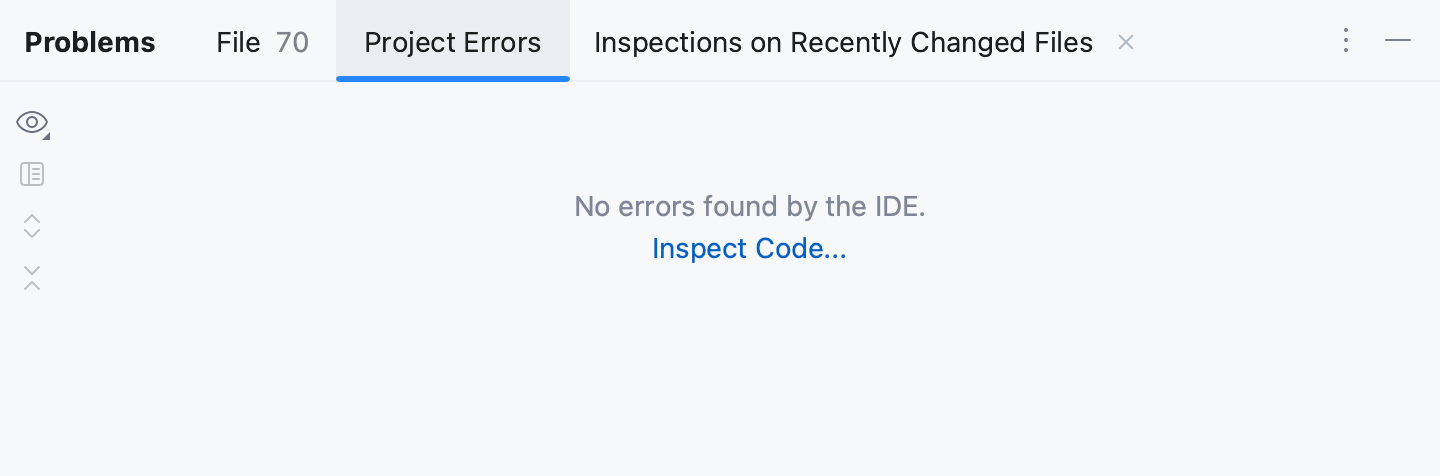 Project Errors tab