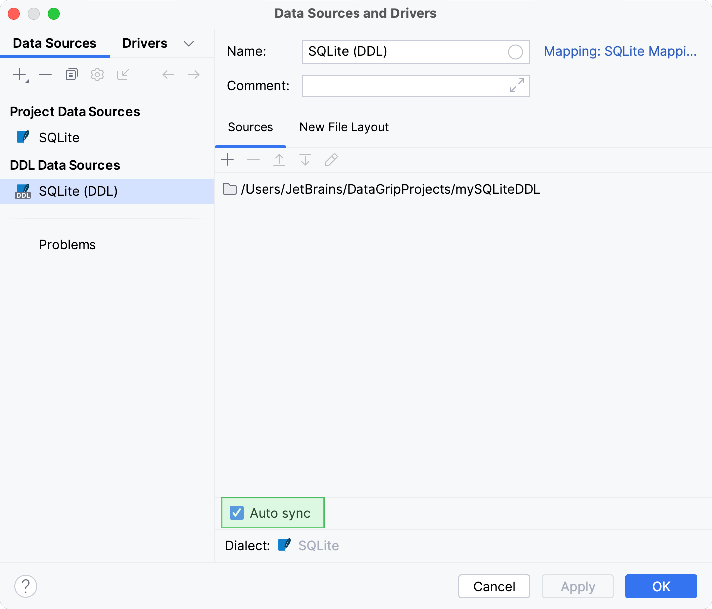 refresh a DDL data source when you change the corresponding files