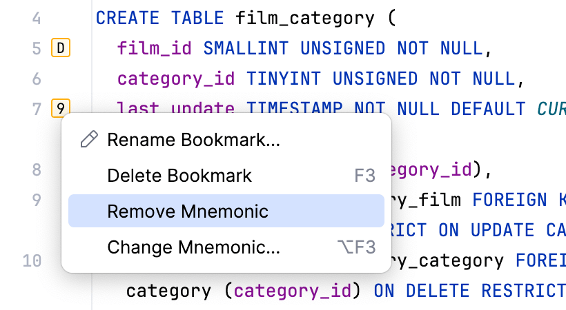 Anonymizing a mnemonic bookmark from the gutter