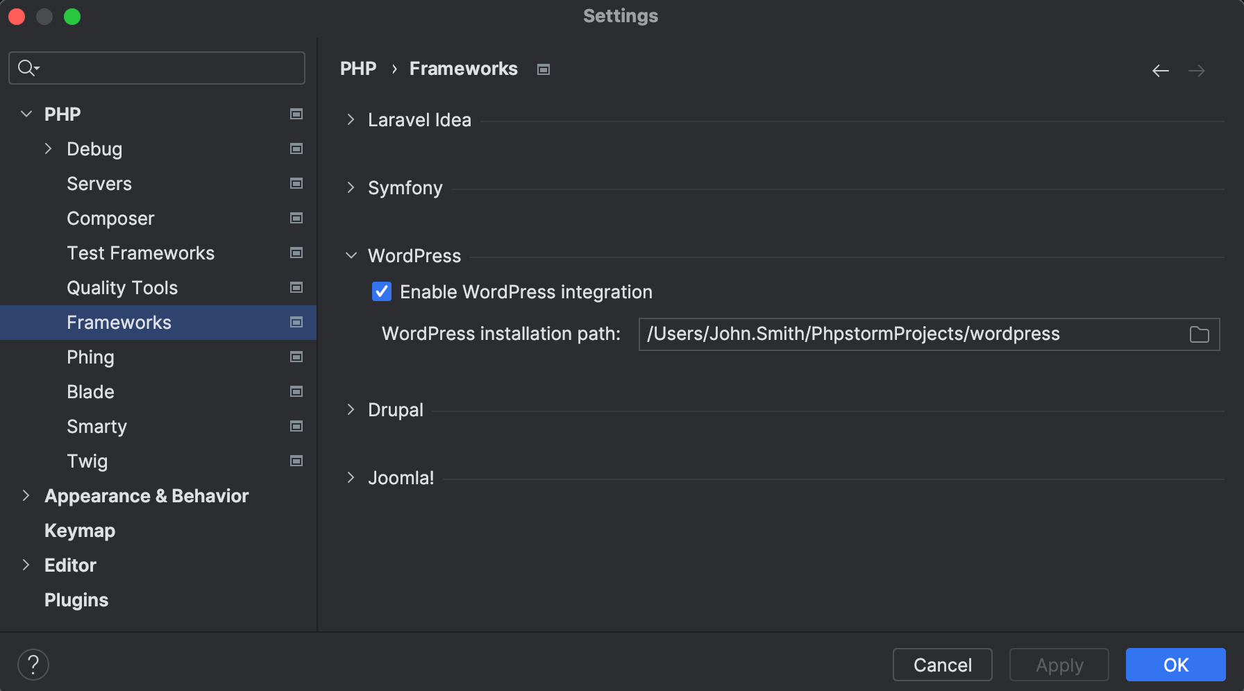 Setting Up A Wordpress Project Phpstorm Documentation 6236