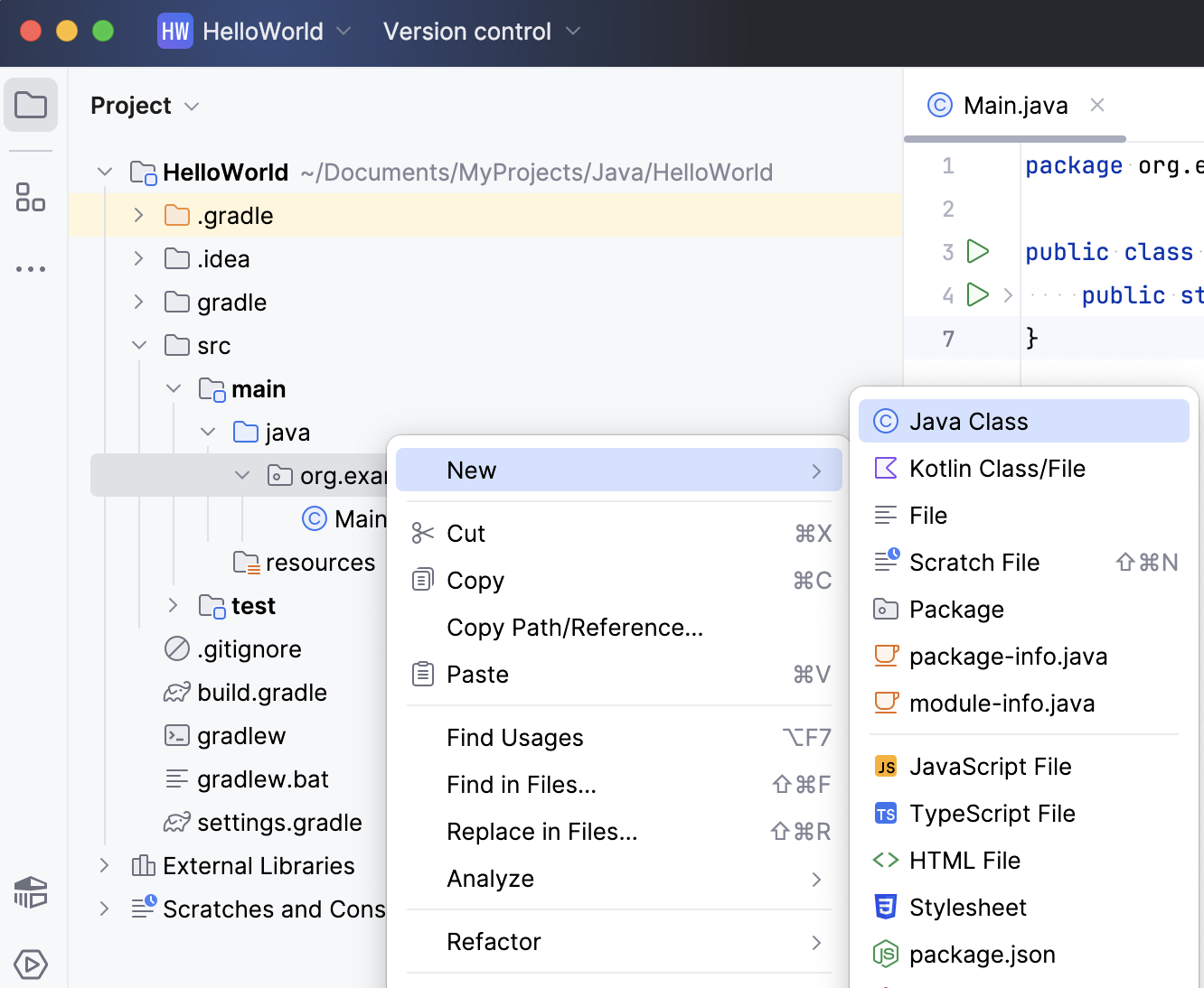 List of file templates when creating a new file