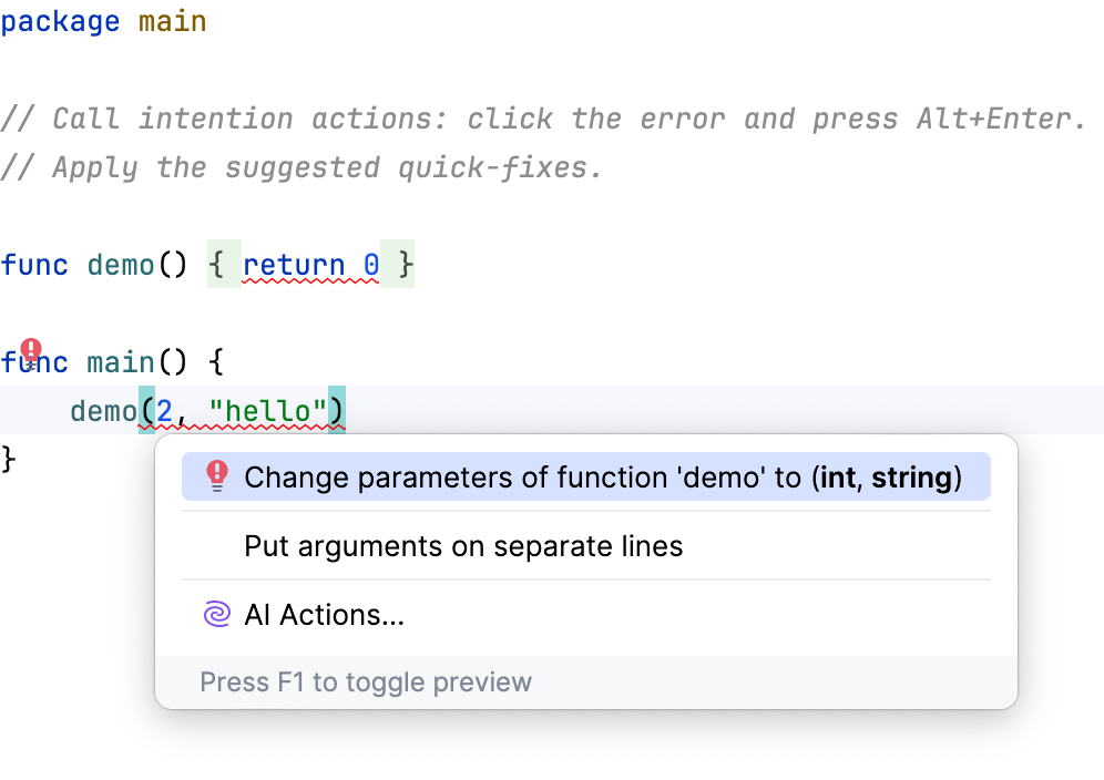 Change function parameters