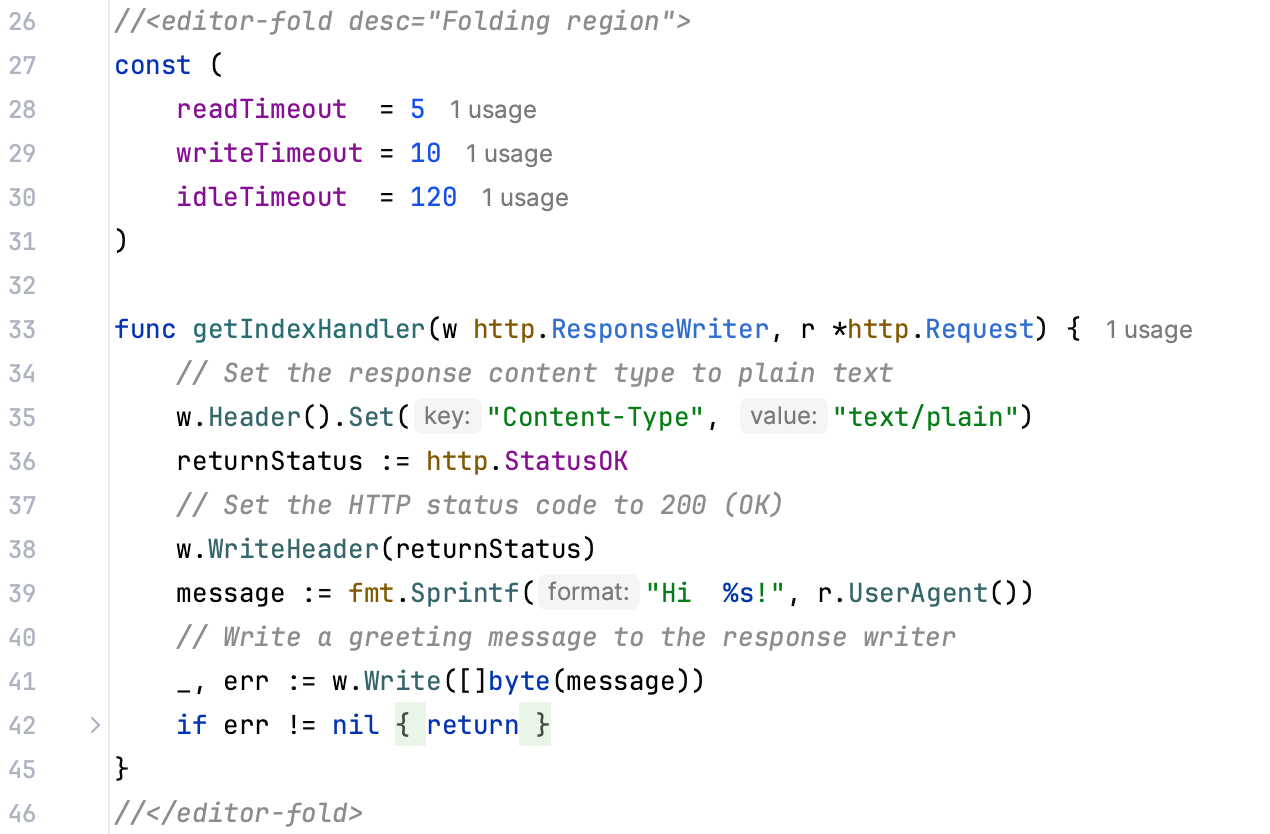 Code folding options: Custom folding regions