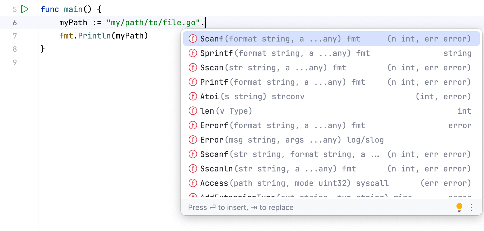 Completion for functions Completion for functions
