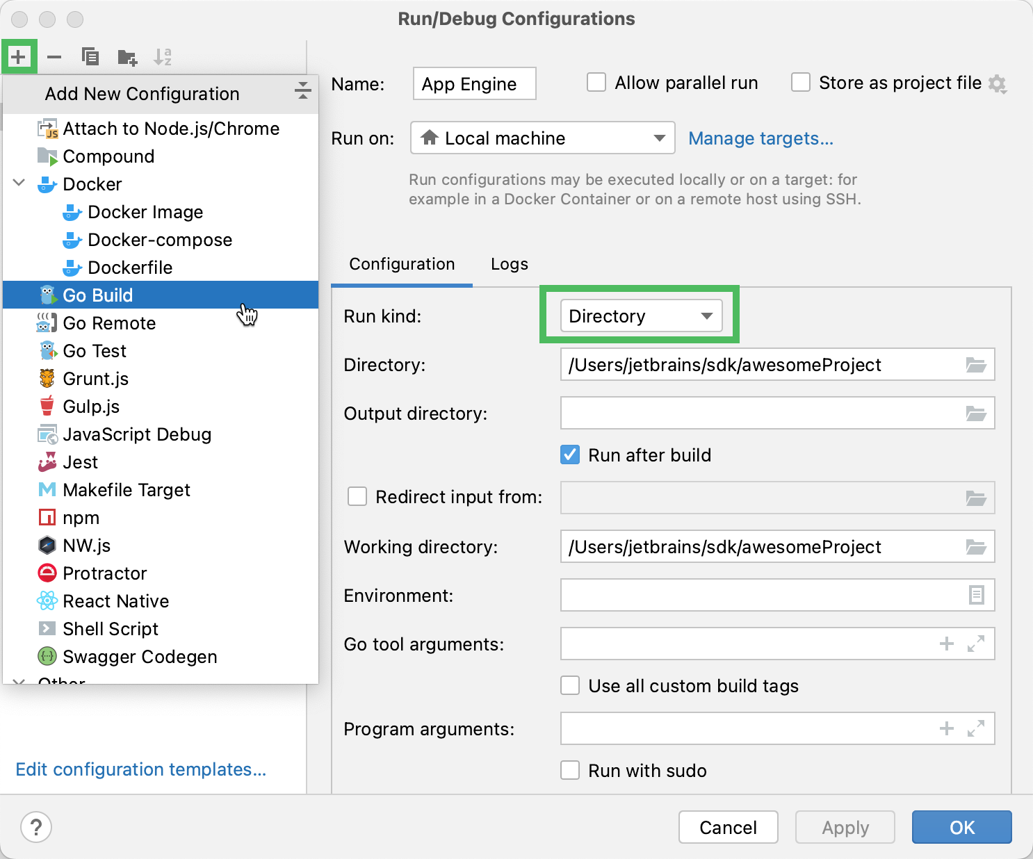 Run Debug Configuration For App Engine