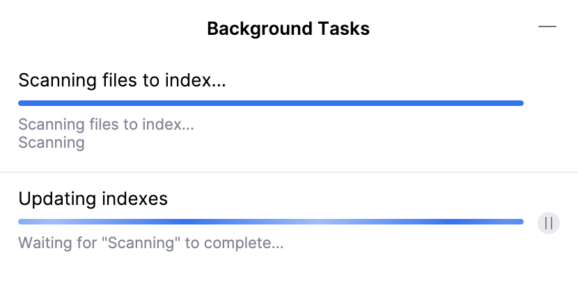 Indexing is in progress