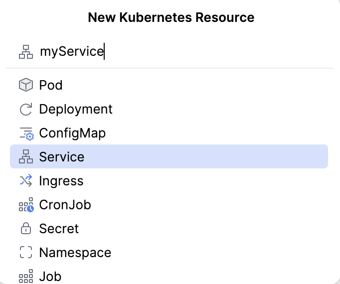 New Kubernetes Resource Window