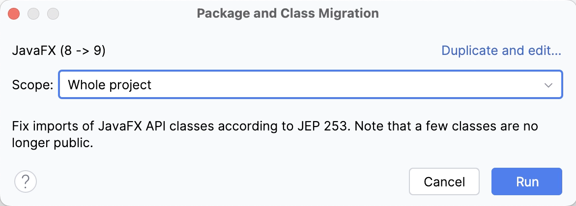 Running the migration refactoring