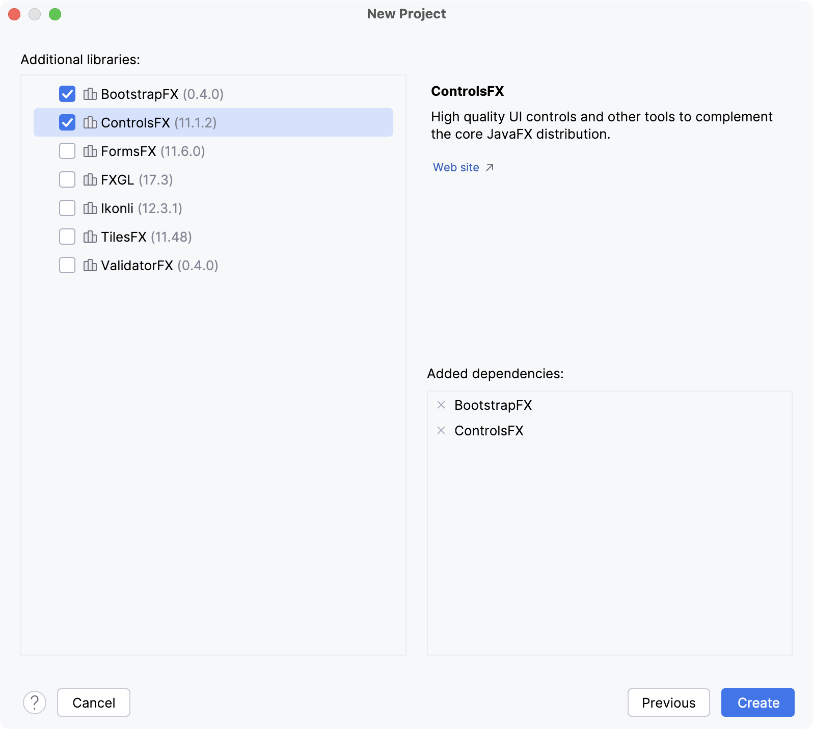 Creating a new JavaFX project