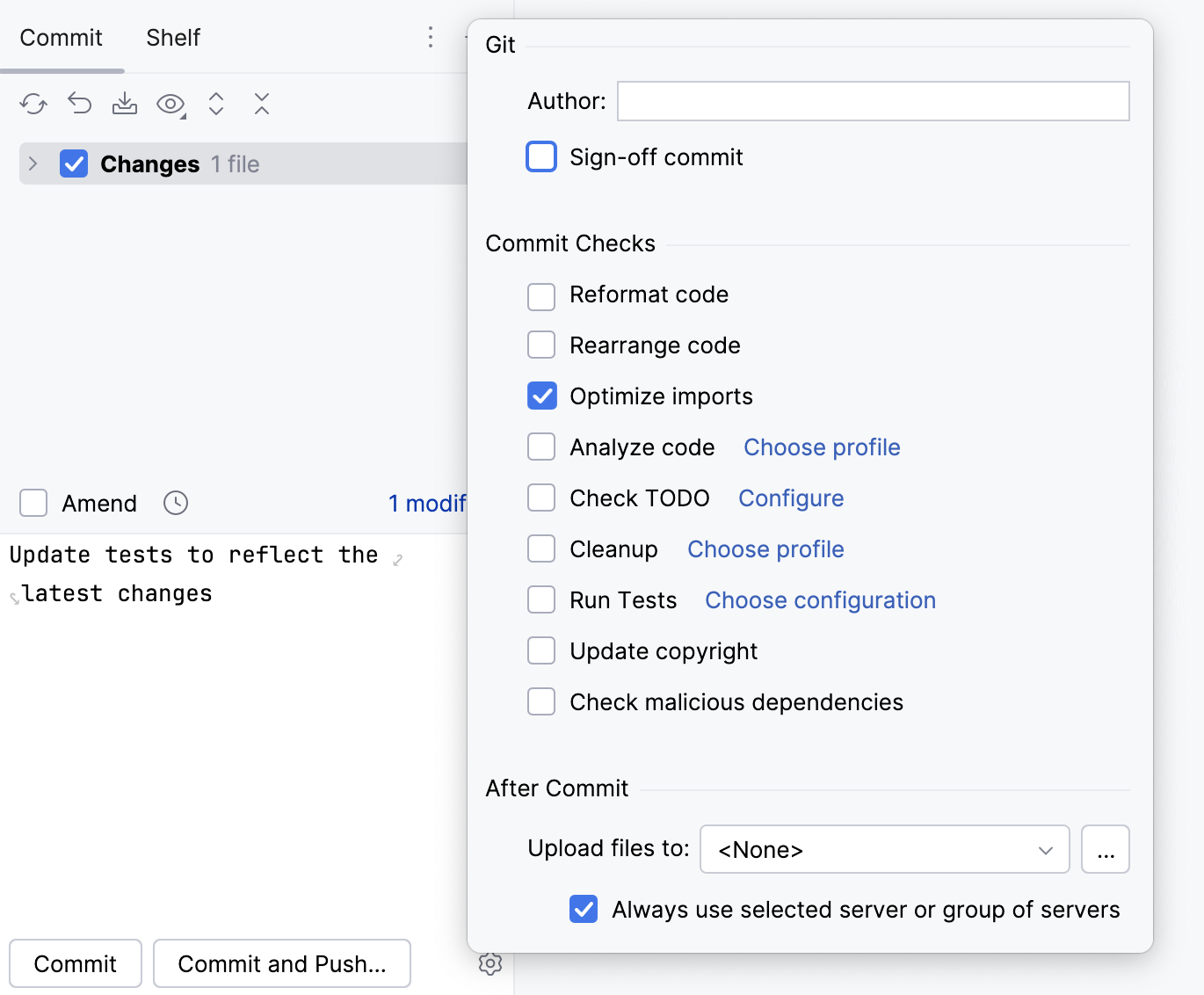 Optimize imports before commit