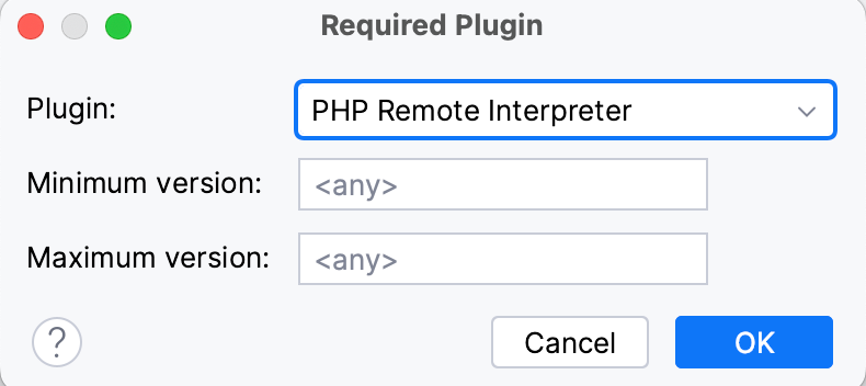 Add required plugin dialog