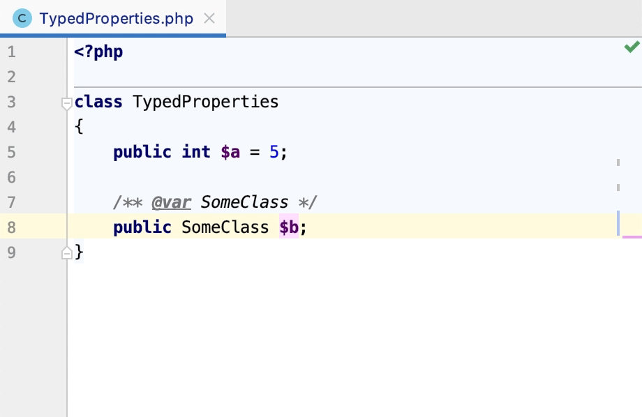 Adding typed properties