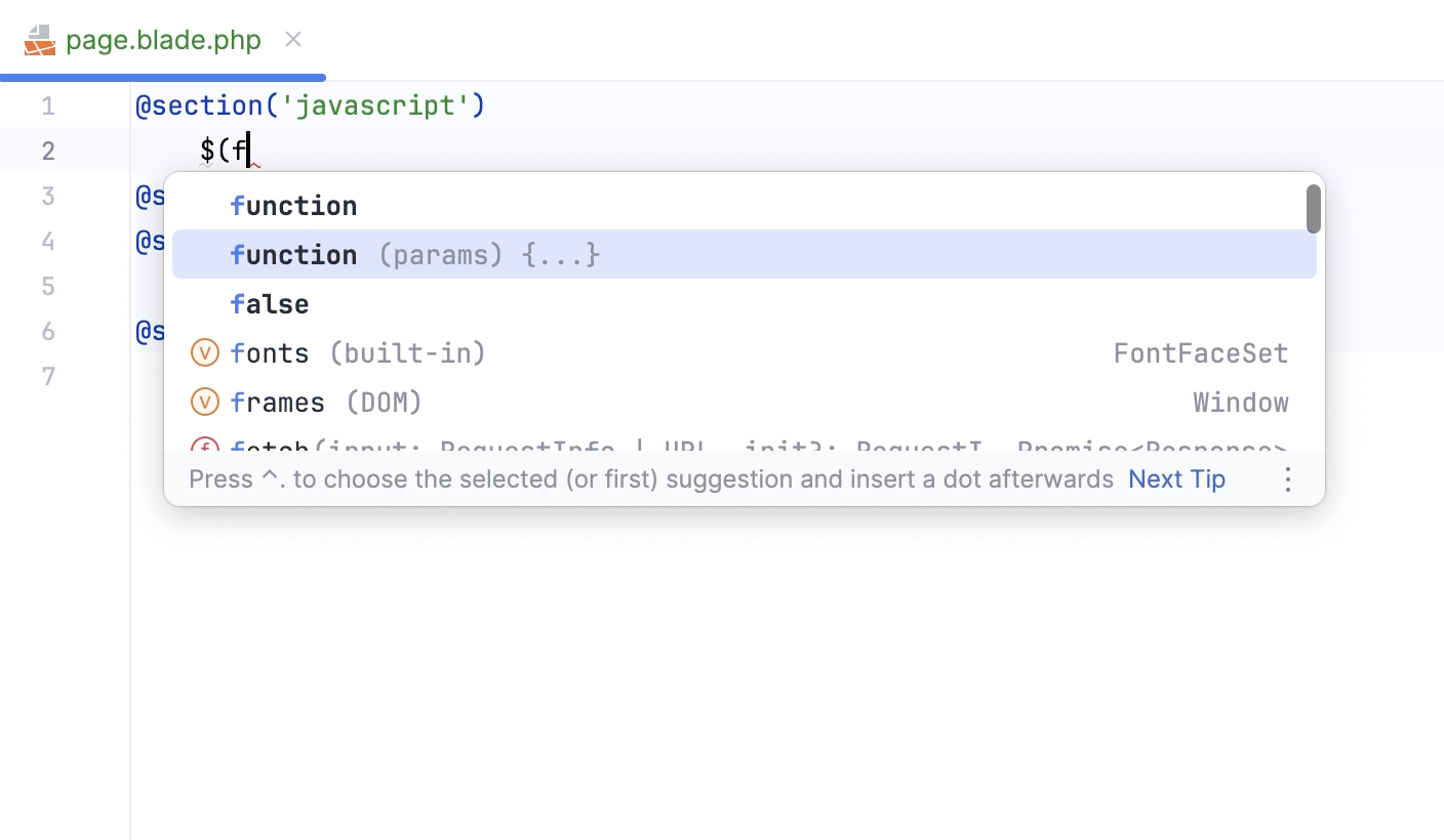 Automatically inject JavaScript and CSS in Blade a template