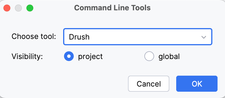 the Command Line Tools dialog