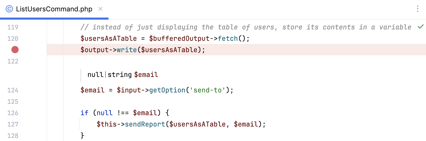 Set a breakpoint in a Symfony command