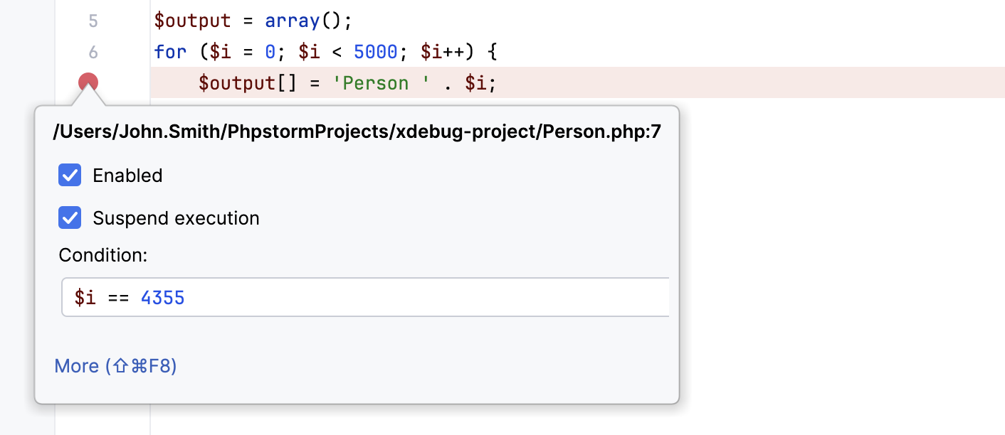 Hitting a conditional breakpoint