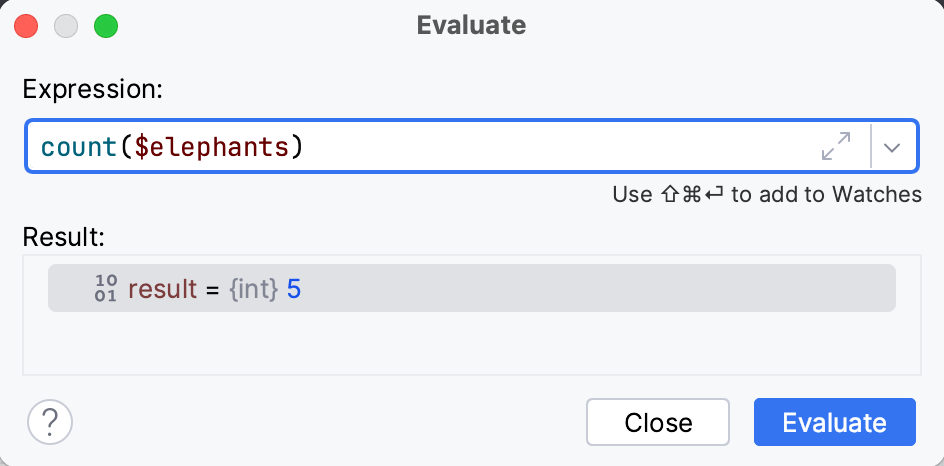 Expression result is calculated