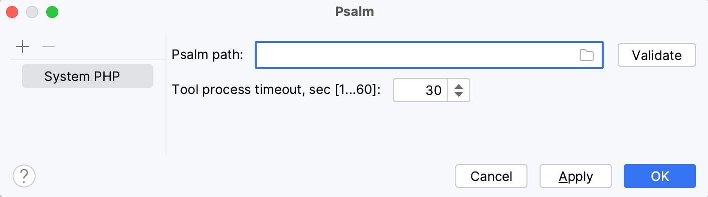 Empty Psalm path field