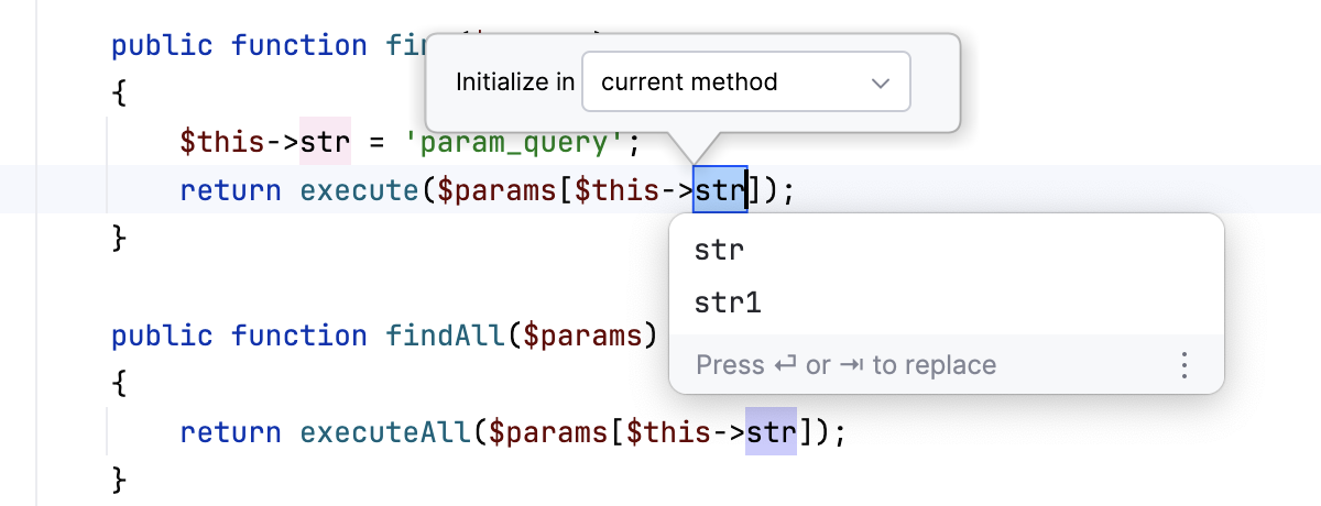 Extract and initialize field